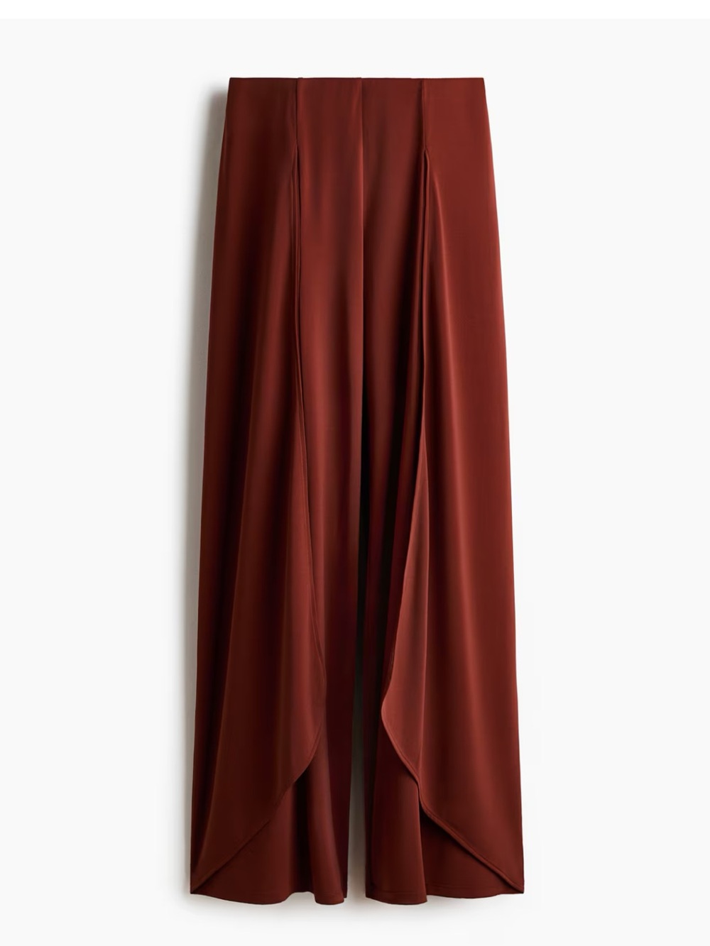 H&M Rust Wide-Leg Draped Pants - Picture 10 of 10